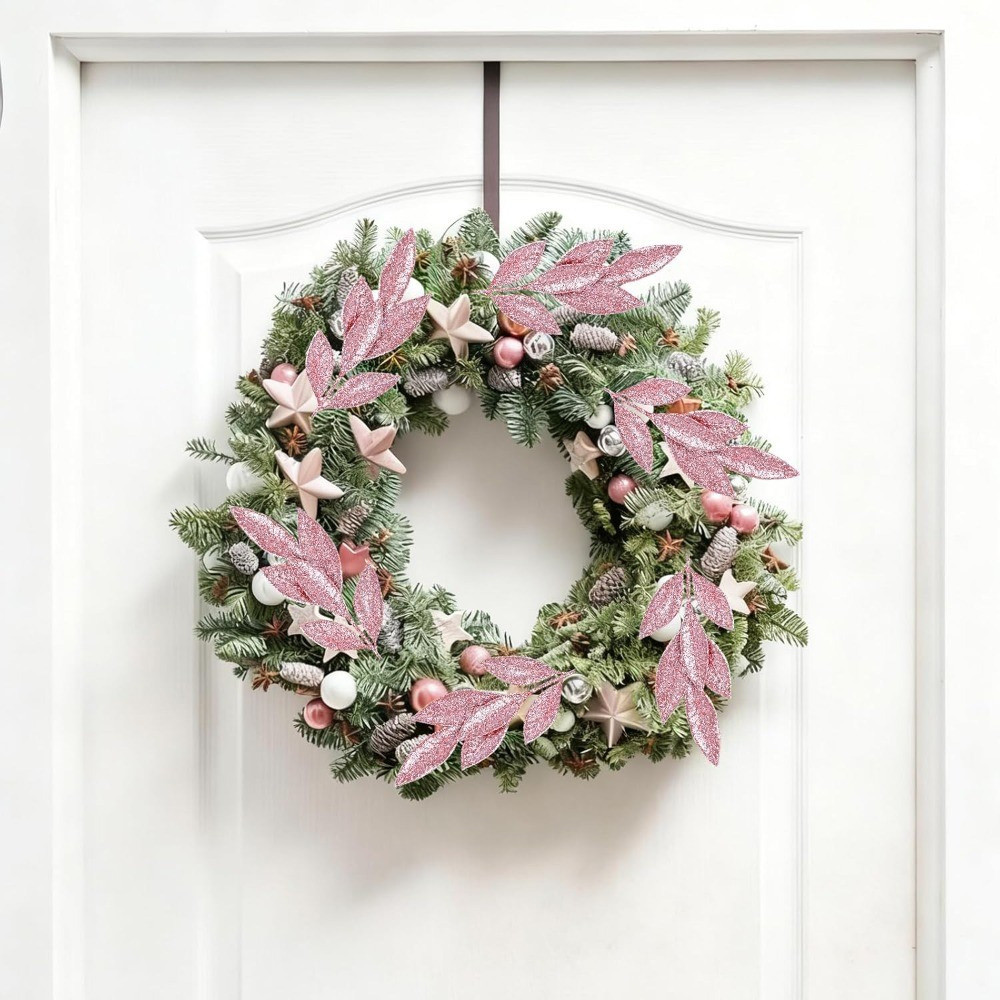 3/12Pcs Pink Glitter Leaf Pick - огляд і ціна Florist Supply Bulk